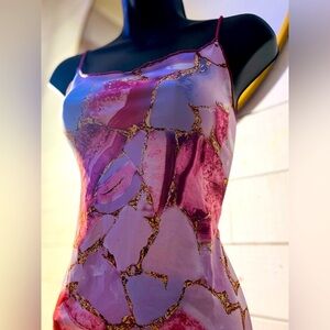 SHEIN Marble-Patterned Mini Dress in Pink and Purple